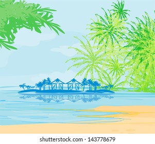 Tropical beach  landscape vector