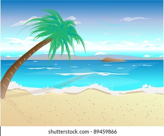 Tropical beach landscape vector graphic