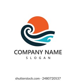 Tropical Beach Logo Design Template