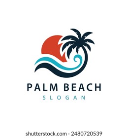 Tropical Beach Logo Design Template