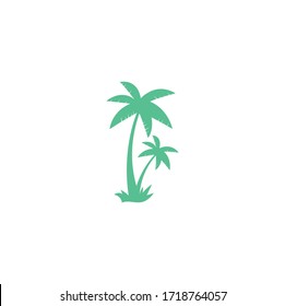 Tropical beach and palm tree logo design. Creative simple palm tree vector logo design.