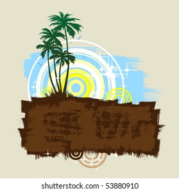 Tropical beach with palm trees