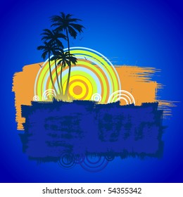 Tropical beach with palm trees