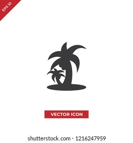 Tropical beach palms vector icon