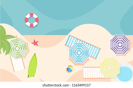 Tropical beach poster. Vector illustration.