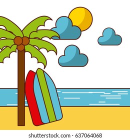 tropical beach and related icons image 