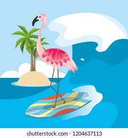 tropical beach scenery theme cartoon