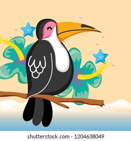 tropical beach scenery theme cartoon