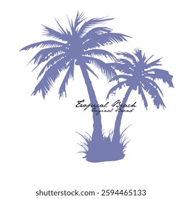 Tropical Beach Silhouette – Elegant Palm Trees and Modern Summer Style

