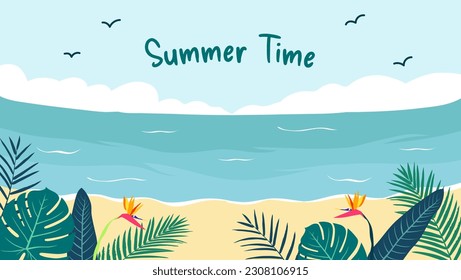 tropical beach summer landscape background