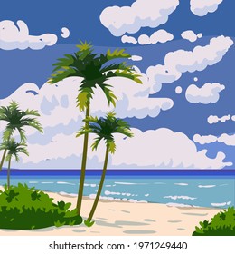 Florida Beach Vector Hd Images, Florida Beach Summertime Paradise