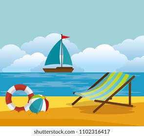 tropical beach summer scene