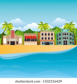 tropical beach summer scene