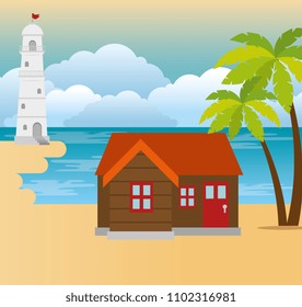 tropical beach summer scene