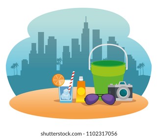tropical beach summer scene