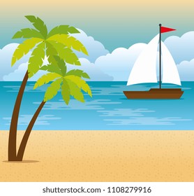 tropical beach summer scene