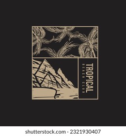 Tropical Beach summer typography vector illustration design