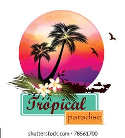 Tropical beach sunset