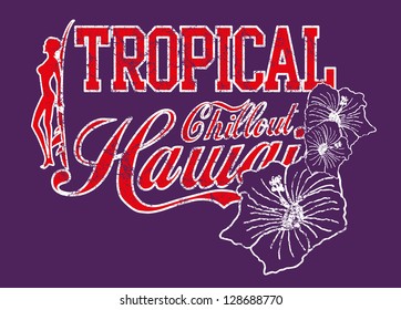 tropical beach surfer vector art