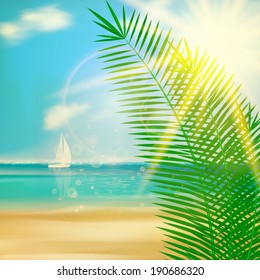 Tropical beach template design. EPS10