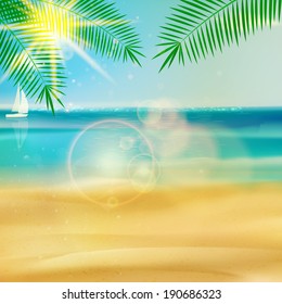 Tropical beach template design. EPS10