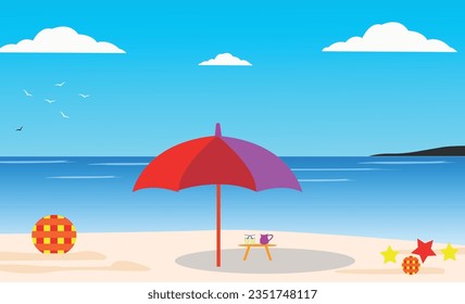 Tropical beach. vacation nature background with coconut tree, sand and sea.