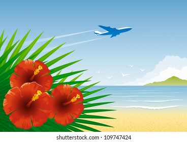 Tropical beach. Vector