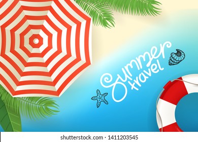 Concepto de vector de playa tropical. Viajes de verano