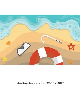 Tropical beach vector illustration.