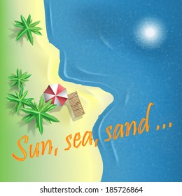 Tropical beach. Vector illustration
