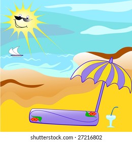 Tropical beach. vector illustration