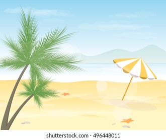 tropical beach vector illustration