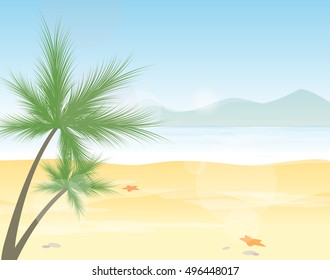 tropical beach vector illustration