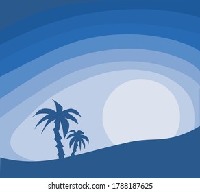 Tropical beach view illustration background