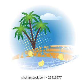 Tropical beach with waves for company presentation