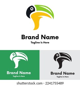 
Tropical bird face logo design
