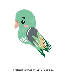 tropical bird isolated on white background. parrot bird