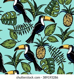 Tropical bird pattern