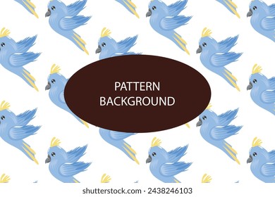 tropical bird pattern background. templates, card, postcard, parrot animal