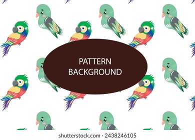 tropical bird pattern background. templates, card, postcard, parrot animal