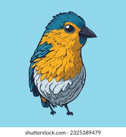 tropical bird vector illustration design  colored