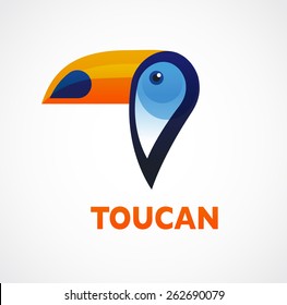 Tropical birds - toucan vector icon