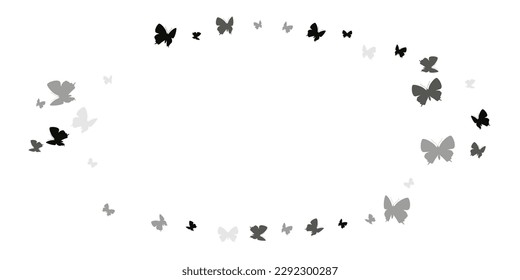 Tropical black butterflies isolated vector wallpaper. Summer pretty insects. Wild butterflies isolated fantasy illustration. Sensitive wings moths graphic design. Garden creatures.