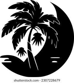 Tropical | Black and White Vector illustration