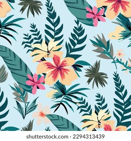 Tropical Bloom: A Colorful and Lively Floral Pattern