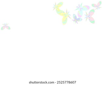 Tropical blue butterflies flying vector illustration. Spring beautiful insects.   Gentle wings insects patten. Fragile creatures.