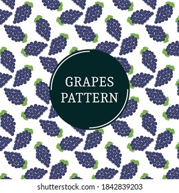 Tropical blue grape bunches seamless pattern background