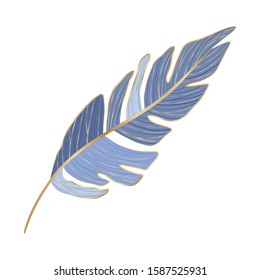 Tropical blue leaf design, Nature summer plant botany tree and decoration theme Vector illustration