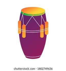 tropical bongo drum instrument line and fill style icon vector illustration design
