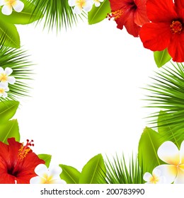 Tropical Border, With Gradient Mesh, Vector Illustration